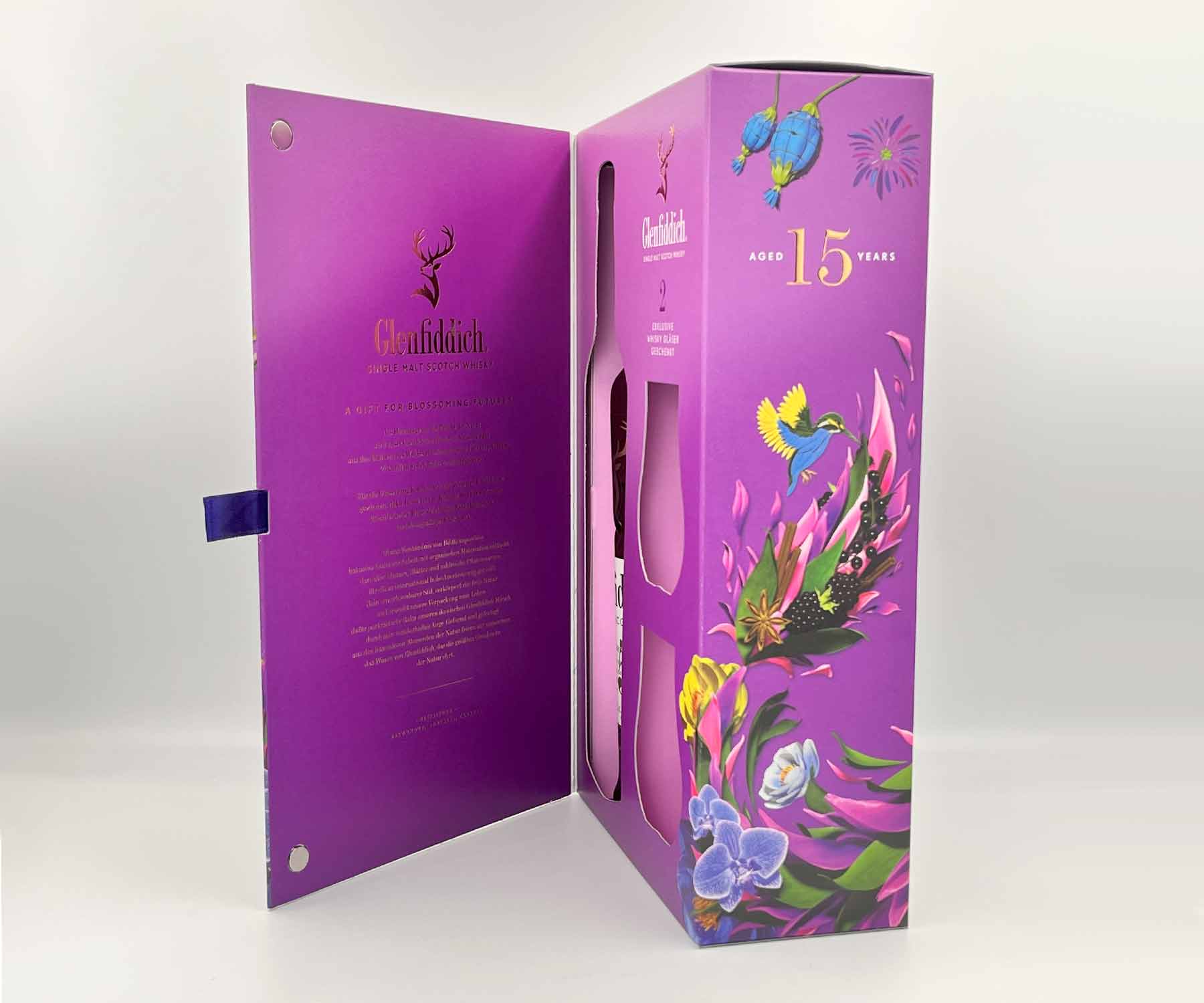 Jubiläumsverpackung Glenfiddich 15 Jahre mit Magnetverschluss