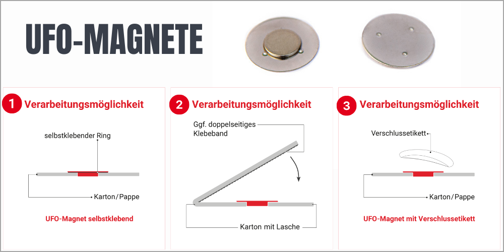 UFO-Magnete als Verschlussmagnete UFO-Magnete als Verschlussmagnete