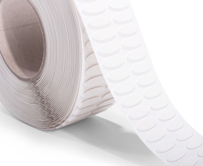 Wiederlösbare Klettellipsen für flexible Befestigungen in Mustermappen und Präsentationen